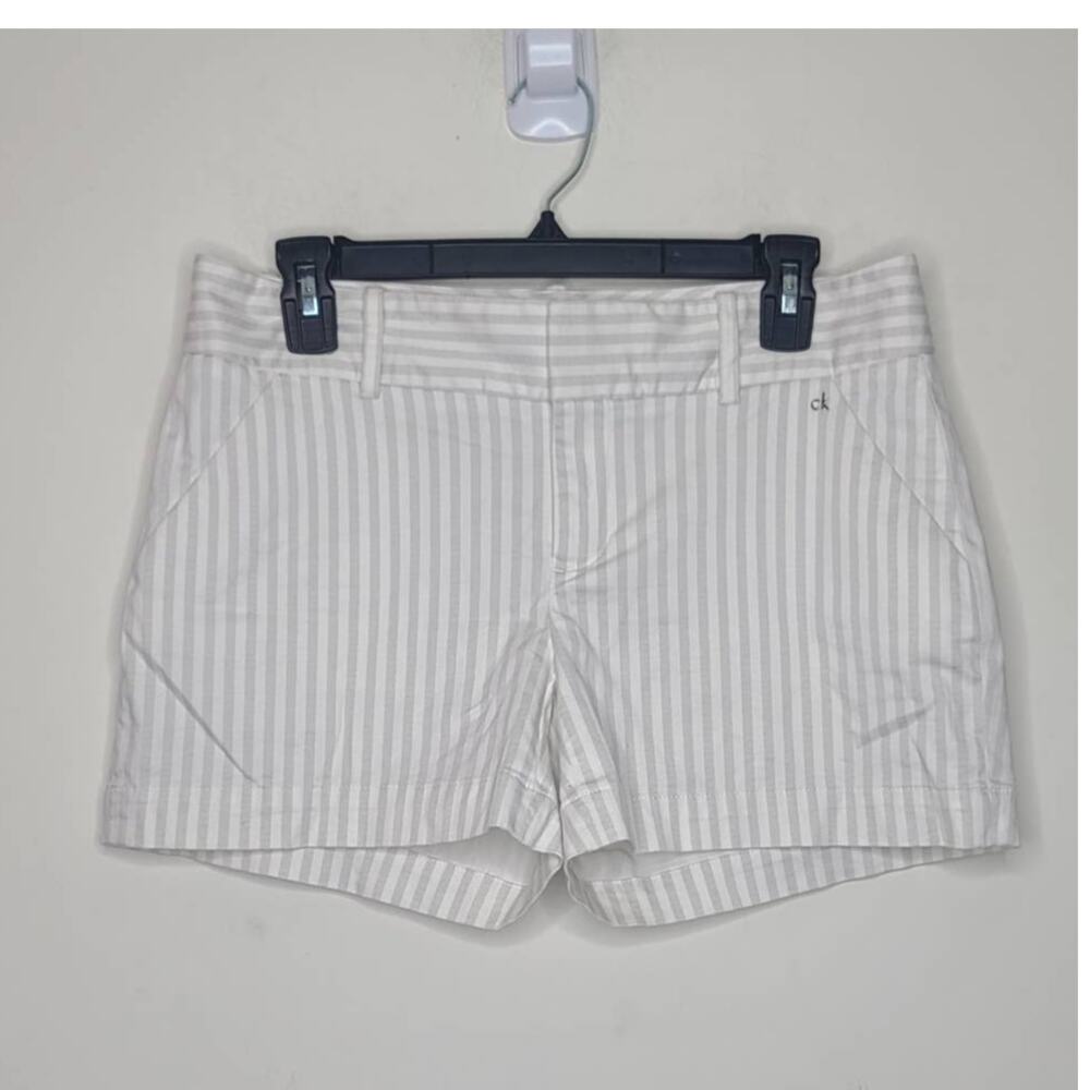 Calvin Klein CK white grey striped cotton shorts - 4